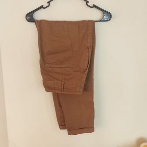 Free People High-Waist Sz. 4 Pleated Cuffed Khaki Dress Pants